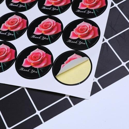 120pcs/lot Thank You Rose Seal Sticker DIY Decorative Sticker Sealing Stickers DIY Scrapbooking Stickers Label Tags Stickers