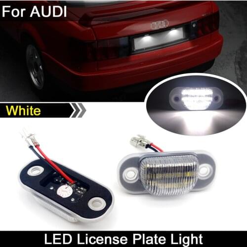 2Pcs For Audi 80 B4 Cabriolet 100/S4 A6/S6 High Brightness White LED License Plate Light Number Plate Lamp
