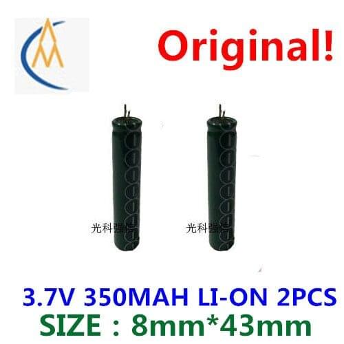 2PCS 80430 3.7 V 350 mah capacitive high capacity of cylindrical li-ion battery rechargeable battery with protection circuit