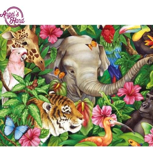 5d diy Diamond embroidery elephant&tiger diamond painting Cross Stitch full square drill Rhinestone mosaic decoration
