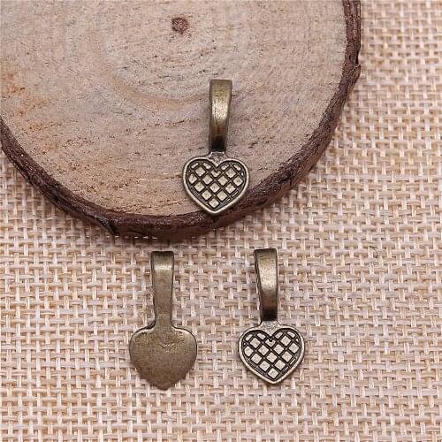 72pcs 19x9mm antique bronze Peach heart small hanging head charms diy retro jewelry fit Earring keychain hair card pendant