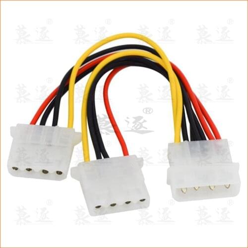 18AWG 8 inches Computer Power Supply IDE 4-pin Molex LP4 Male to 2 x Female Splitter Power Cable Cord,Hard Drive Disk HDD DVD CD