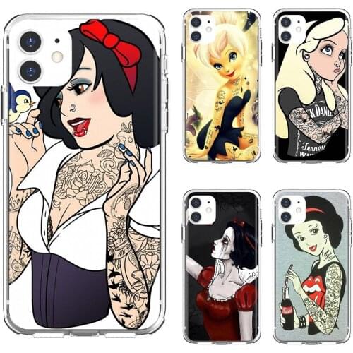 Tattoo-Ariel-Alice-Snow-White Soft Cases Covers For Xiaomi poco X3 nfc F2 Pro M3 Mi 5X 6X Max Mix 1 2 2S 3 Mi5 Mi6 Mi3 Mi4