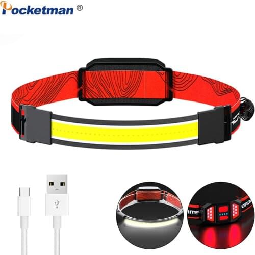 12000 Lumens COB LED Headlamp Headlamps Head Torch Light 1200mAh USB Rechargeable Work Light 3 Modes Fishing, Riding, Camping