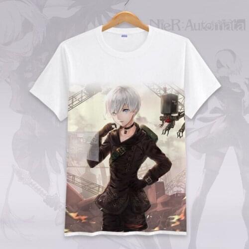 NieR: Automata Cosplay T-Shirt YoRHa No.2 Type B 2B Summer T Shirt Women/Men Cartoon Top Tee Halloween Carnival Cosplay Costume