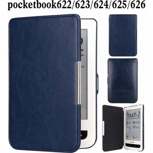 PU Leather Flip Cover Case For Pocketbook 622 623 624 625 626 E-book Cover 6inch Shockproof Back Shell