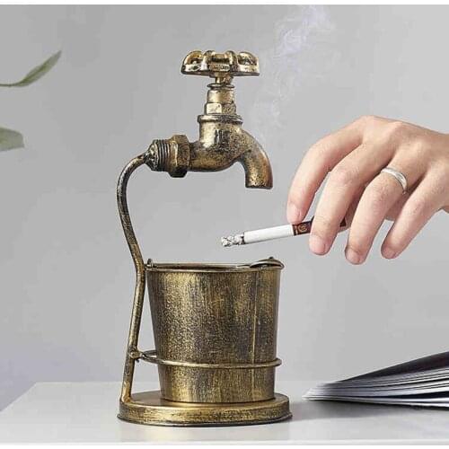 Creative Ashtray Home Desktop Decoration Gift Faucet Deer Bird Shape Smoking Accessories Desk Creative Bracket Metal Ashtray