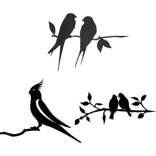 Metal Bird Silhouette Statue Tree Artwork Backyard Decoration for Garden Yard Patio Outdoor