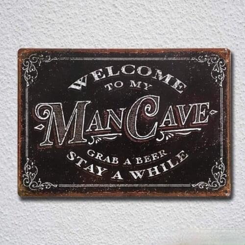 Mancave Accessories Garage Bar Shop Crates Gifts for Men Tin Sign Metal Sign TIN Sign Metal Painting Tin Sign