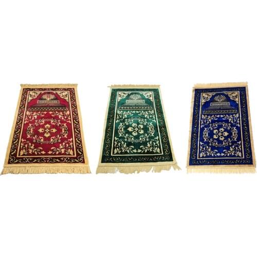 Muslim Islamic Prayer Rug Ramadan Praying Embroidery Tassel Carpet Door Mat