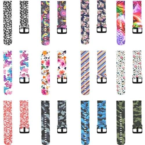 BOORUI 20mm Amazfit Bip Varied Prints Soft Silicone Strap for Xiaomi Huami Amazfit Bip Strap correa Amazfit Bip Watch Strap
