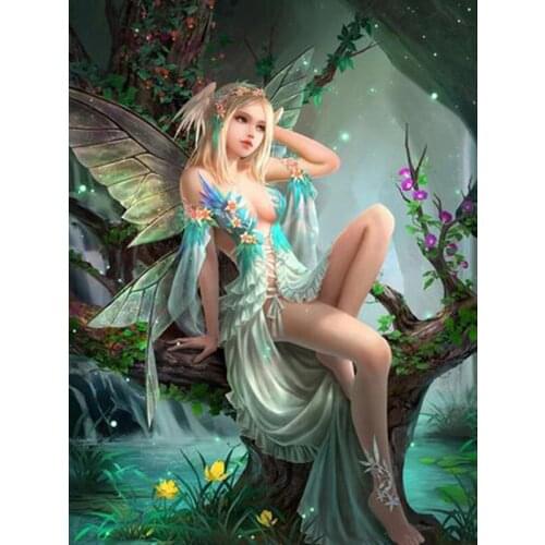 Diamond painting 5D Full square Cuadros kit set haft diamentowy Cross stitch tools Cartoon Mosaic Butterfly wings girl colour