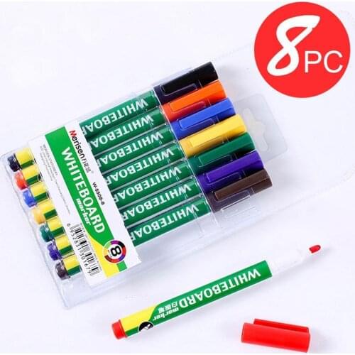 8-color Set Erasable Whiteboard Pen Set Marker Pen Mini Drawing Pen
