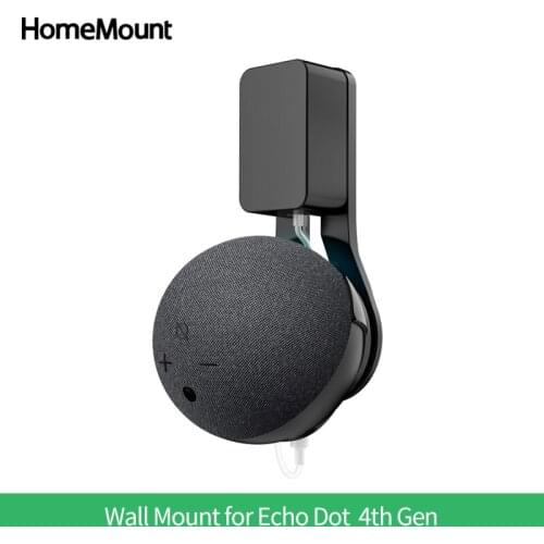 HomeMount Wall Mount for Amazon Echo Dot 4 4th Gen Outlet Shelf for Alexa Smart Speaker Space Saving Bracket Stand Accessories
