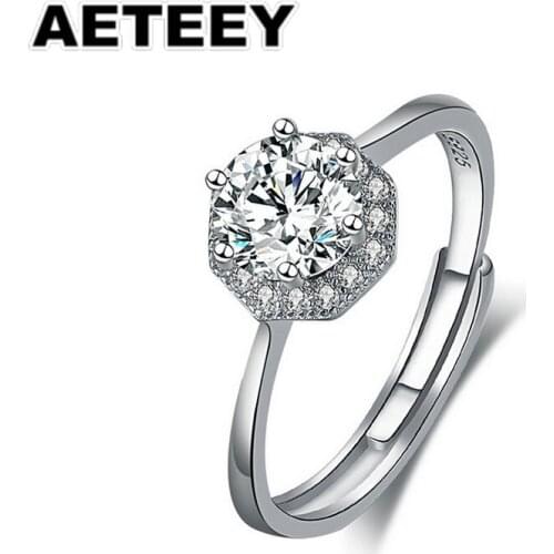 Passed Diamond Test 1CT Perfect Cut Moissanite Party Ring 925 Sterling Silver Classic Engagement Rings Luxury Jewelry JA-29
