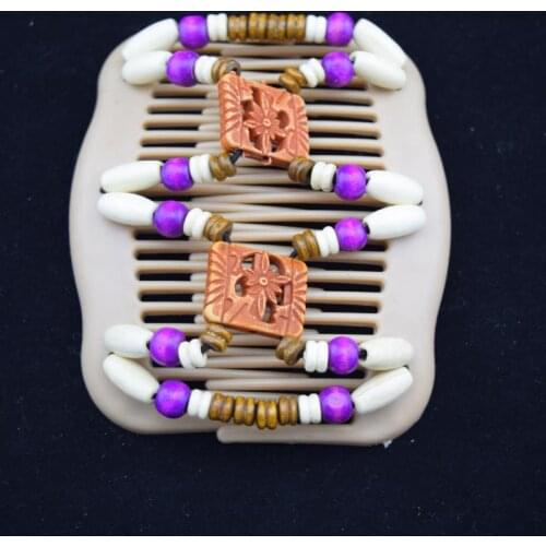 Multi Magic Wood Beading Double Clips Hair Slide Combs Hair Accessories free shiping