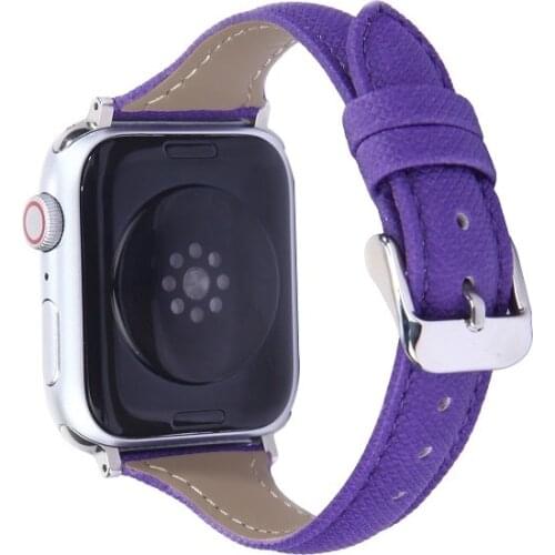 Purple Blue Genuine Leather Slender waist watchband for apple watch 6 5 44mm 40mm 38mm 42mm Bracelet iwatch Strap 4 3 2 1