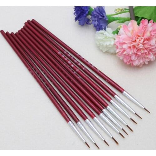 10 Pcs/Set Fine Hand Painted Thin Hook Line Pen Art Supplies Drawing Art Pen Paint Brush Nylon Brush Acrylic Painting Pen
