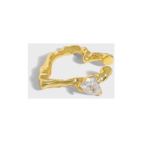 100% 925 sterling silver clip on earrings ear cuff for women, Cubic Zirconia fake earrings without piercing gold color jewelry