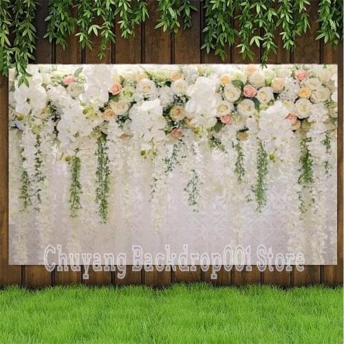 Wedding Flower Wall Photography Backdrop Adult Party Blossom Rose Flower Photo Studio Background Decor Banner Prop