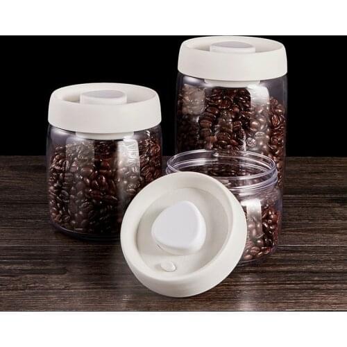 Vacuum Plastic Sealed Tank Coffee Bean Storage Bottle Vacuum Coffee Powder Flower Tea Grain Storage Tank Kitchen Supplies