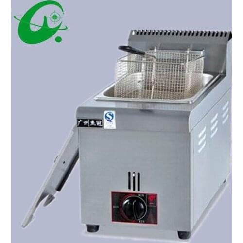 Vertical gas temperature fryer 6L French fries Duck Counter top Deep Fryer Gas cylinder blast furnace