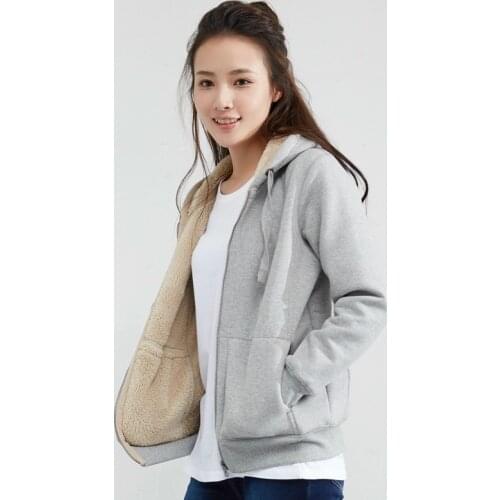 Womens Autumn Zipper clothes Fashion Winter Velet Sweatershirts Female Casual Streetwear Hoodies Ladies Top LWL542