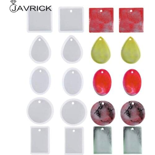 10 Pcs Jewelry Casting Molds Silicone Pendant Mold Resin Molds with Hanging Hole