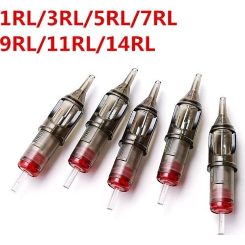 20PCS RL Tattoo Cartridge Needle Sterilize for Machine Pen Grip Cartridge 1RL/3RL/5RL/7RL/9RL/11RL/14RL Liner Shader Magnum Free
