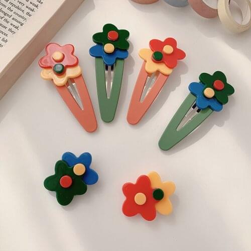 New Arrivals Flower Hair Clips for Girls Candy Color Hairpin Headdress Clip Barrettes Ins Fashion Floral Hair Accessories Female