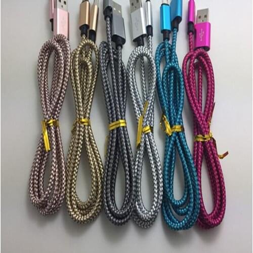 200pcs/lot 1M/3FT 8pin braided nylon fabric usb data sync charger cable for apple iphone 6 6s 7 8 plus 5s