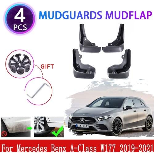 4x for Mercedes Benz A-Class W177 2019 2020 2021 Mudguards Mudflaps Fender Mud Flap Splash Mud Guards Accessories A180 A200 A250