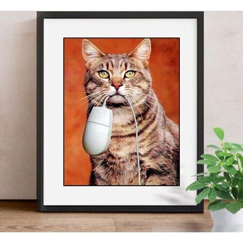 DIY 5D Diamond Painting Animal Needlework Diamond Embroidery Sale Cat Full Round Drill Mosaic 30x40 Craft Kit Factory Direct