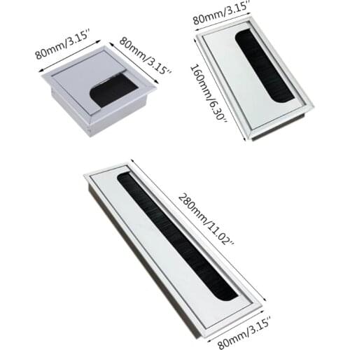 YYSD Aluminium Square Rectangle Desk Computer Wire Cable Outlet Insert Hole Cover Table Grommet