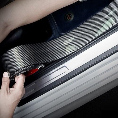 Car Stickers 5D Carbon Fiber Rubber Styling Door Sill Protector Goods For KIA Toyota BMW Audi Mazda Ford Hyundai etc Accessories
