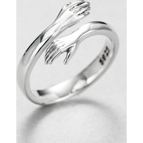 Large Vintage Hand Hug Rings For Women Men Charm Male Retro Gothic Jewelry Drop Shipping