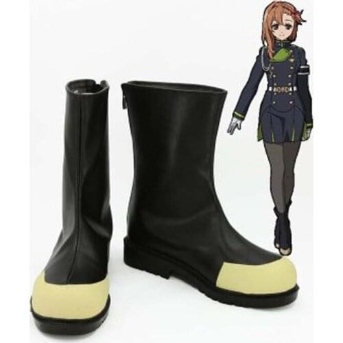 Seraph of the End Sayuri Hanayori Cosplay Boots Shoes Anime Party Cosplay Boots Custom Made Women Shoes
