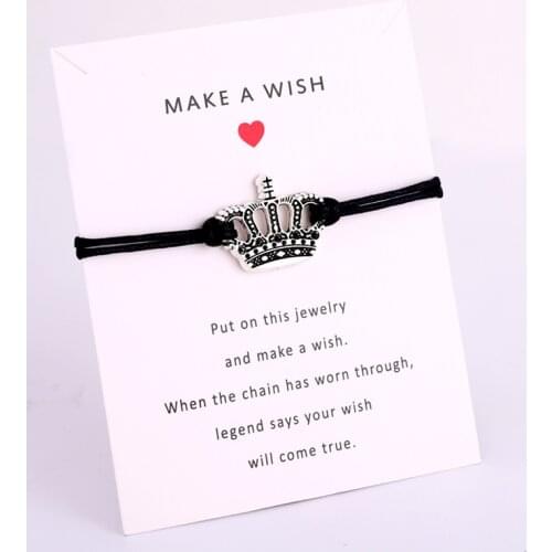 Imperial Crown Love Charm Bracelets Rope Chain Jewelry Women Men Boy Girl Unisex Jewelry Friendship Christmas Gift Drop Shipping