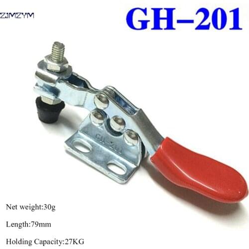 Holding Capacity 27kg Quick Release Toggle Clamp GH-201 Horizontal Hand Tool For Fixing Workpiece