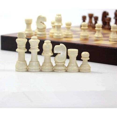 Wooden Checker Board Checkers Chess Set Two-in-one Solid Wood Pieces Folding Chess Board High-end Chess Game Entertainment