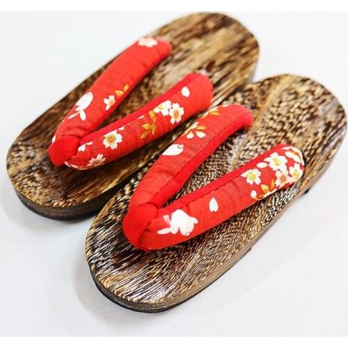 Childrens Wooden Clogs Summer Japanese Style Printed Flip Flops Slippers For Boys Girls Kimono Accessories Slippers ZL747