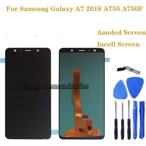 Amoled incell Display For Samsung Galaxy A7 2018 A750 A750F LCD Display SM-A750F A750FN A750G Touch Screen Digitizer Assembly