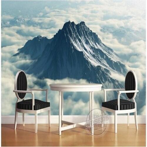 Beibehang custom mural beauty Alpine white 3 d floor stickers background wall murals non-woven wallpaper room decoration
