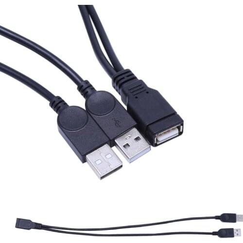 USB 2.0 Type A 1 Female To 2 Male Y-Splitter Data Sync Charging Extension Cable 831D