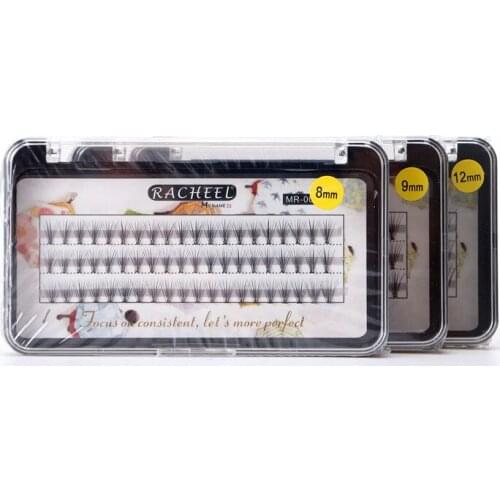 Lucky Flower Racheel Hot Sale 60 PCS Individual 8/9/12mm Thick C Curl Fake False EyeLash Extensions Knot