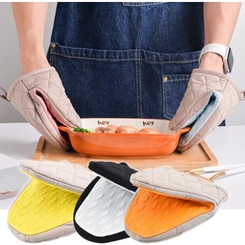 Kitchen Single Oven Gloves Microwave Silicone Resistant Heat Temperature Gloves Insulation Anti Scald Hand Clip Baking Gloves