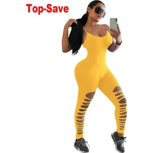 Fashion Casual Bandage Jumpsuit Women Elegant Street Wear Sleeveless Hollow Hole Clothing Sports Fitness Slim Leggings Overalls