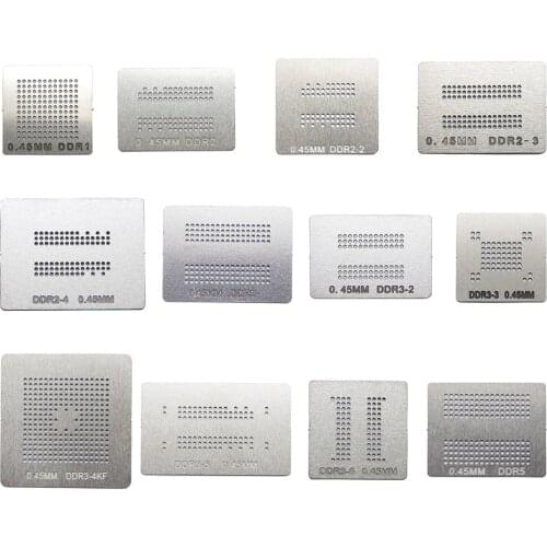 12 PCS BGA Reballing kit para DDR1-DDR5 Stencil Template Free shipping