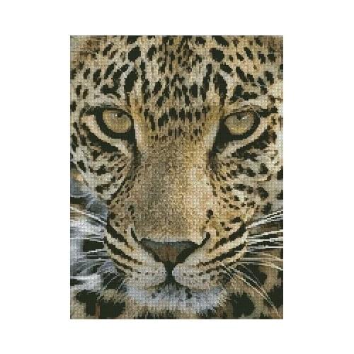 Leopard Cross Stitch Kits Top Quality Animal Embroidery Needlework 14CT Unprinted Sewing Kit Art DIY Handmade Decor