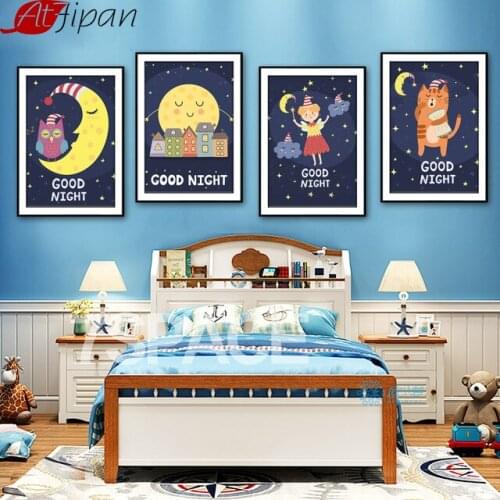 Atfipan Nordic Birds Feathers Wall Picture Canvas Painting Frameless Watercolor Art Print Poster Living Room Decor